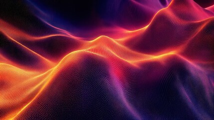 Wall Mural - Abstract colorful waves with vibrant glowing lights and smooth gradients.
