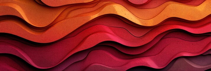 Wall Mural - Colorful abstract wave pattern showcasing vibrant red, orange, and pink tones.