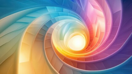 Poster - Explore the enigmatic beauty of an abstract spiral staircase leading into a bright light