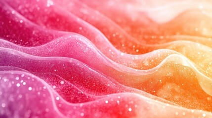 Wall Mural - abstract colorful waves with glitter, soft flowing texture, vibrant gradient.