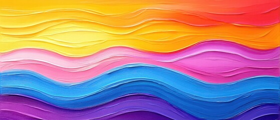 Wall Mural - Colorful, abstract wavy patterns on a vibrant background.