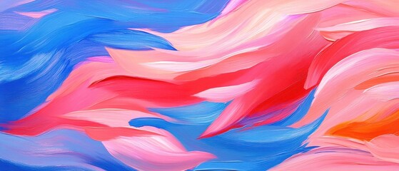 Wall Mural - Colorful abstract swirl patterns in shades of blue and pink.