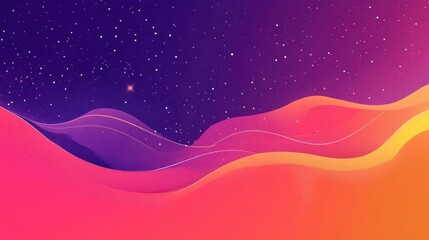 Wall Mural - abstract wave patterns in vibrant colors, creating a cosmic atmosphere.