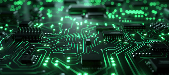green cyber digital computer network electronic frame background 12