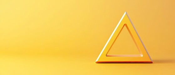 Poster - A yellow triangular shape on a vibrant yellow background, ideal for modern design and creative projects.