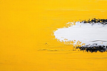 Poster - An abstract painting featuring vibrant yellow and contrasting colors, evoking emotion.