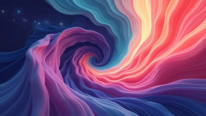 Aufkleber - A colorful, swirling galaxy with a moon in the center
