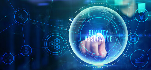 Wall Mural - Business, Technology, Internet and network concept. Quality Assurance service guarantee standard.