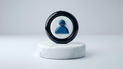 Poster - Minimalist monochrome user icon featuring a simple profile silhouette against a clean background, emphasizing sleek design and modern aesthetics.