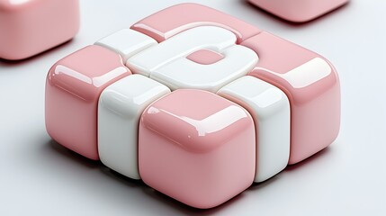 Poster - Minimalist design, pink and white color scheme, simple icon representation, ideal for creative portfolios or digital platforms