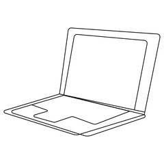 Poster - Laptop  icon single line art, continuous one line drawing of  Isolated outline vector art 