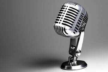 Poster - A minimalist news microphone icon, representing live coverage in a simple design