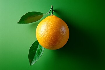 Aufkleber - A simple outline of a whole orange with a single leaf, capturing the essence of the fruit in a clean design