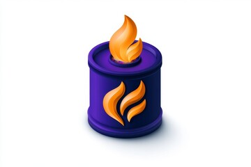 Poster - A stylized icon of an oil drum with smooth, simple shapes, representing energy resources