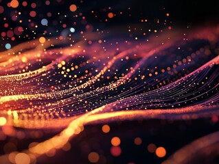 Poster - glowing threads of interconnected data trends woven into shimmering tapestry