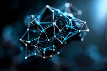 Aufkleber - Gentle watercolor of connected dots and lines, representing a web of digital connections