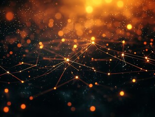 Poster - Glowing Data Points Floating in a Nebulous Interconnected Space