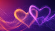 © Thiago - Romantic hearts dance on vibrant purple canvas, generative ai. Romantic. Illustration