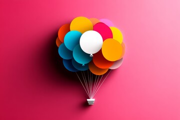 Poster - A single balloon icon floating on a plain background, capturing a simple party vibe