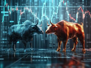 Poster - concept of stock market exchange. stock market chart with information trading and finance investment