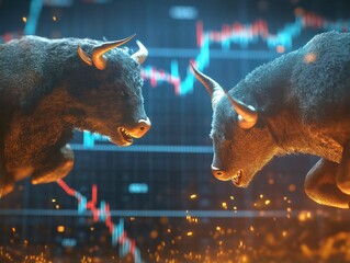 Poster - concept of stock market exchange. stock market chart with information trading and finance investment