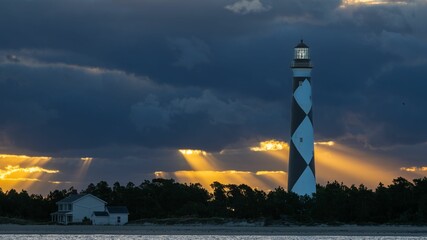 Wall Mural - Cape Lookout Lighthouse at sunset