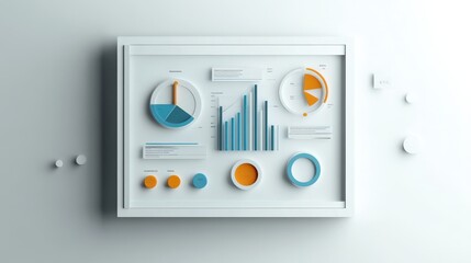 Poster - Modern Dashboard with Colorful Graphs and Charts Representing Data Analysis and Insights in a Clean and Minimalist Style