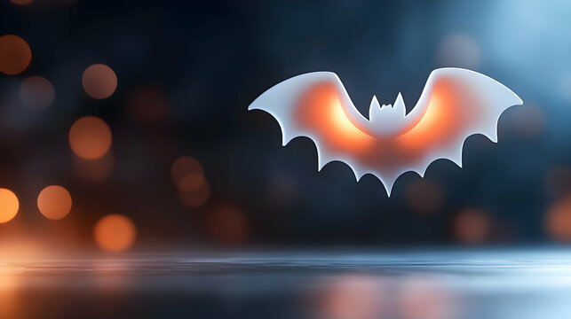 halloween text banner with bat and paint splash