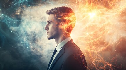 Aufkleber - Businessman Contemplating New Ideas and Inspiration