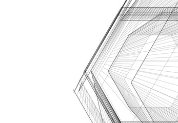Wall Mural - abstract architecture building vector drawing