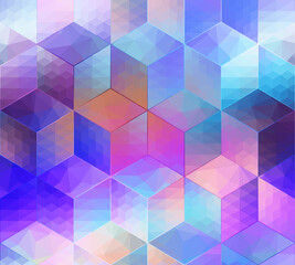 Poster - Abstract cubes pattern vector blurred background