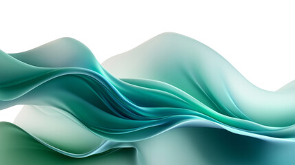 Poster - Colorful Gradient Wave Art in Green and Blue, Modern Abstract Design