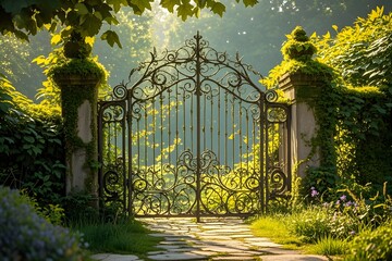 Wall Mural - gate in the park