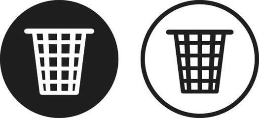 Poster - office trash basket icon set in two styles . trash icon . garbage basket icon vector