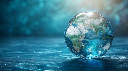 Poster - Fragile Glass Globe Symbolizing the Ethereal Beauty of Planet Earth