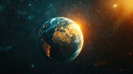 Poster - Glowing Earth A Captivating Conceptual View of Our Life Sustaining Planet