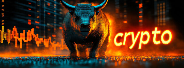 Poster - Bull Market Financial Freedom with Crypto Investing and Analytics Banner