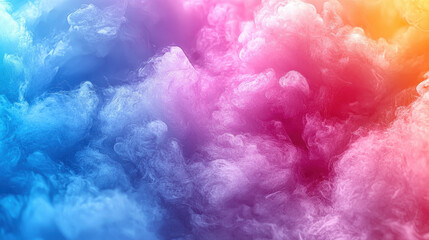 Poster - Soft gradient background with smooth transitions of pink, blue, and orange colors, creating dreamy and vibrant atmosphere. Perfect for various design projects