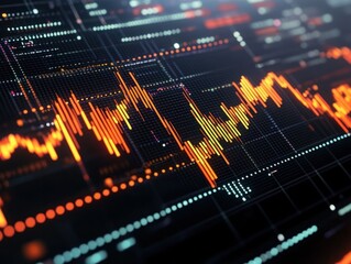 Poster - glowing forex chart background
