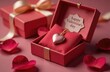 Heart-shaped jewelry in red velvet box for valentine's day gift
