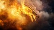 © Thares2020 - Explosive Dragon Eruption Unleashing Untamed Destructive Power in a Fiery Spectacle