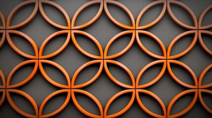 Poster - Pattern of orange circles on a gray background. The circles are arranged in a way that creates a sense of movement and flow. Scene is warm and inviting
