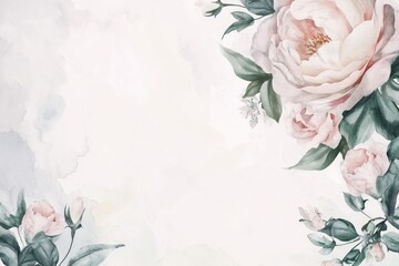 Vintage Watercolor Floral Background with Romantic Bouquet and Artistic Calligraphy