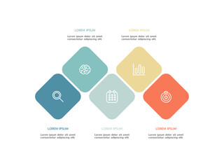 Timeline infographic template. 5 Step timeline infographics template. presentation graph. Business concept with 5 options, vector illustration.