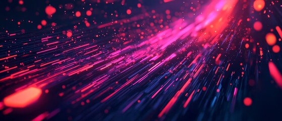 Fototapete - Discover and explore a stunning digital abstract background that showcases vibrant neon colors and dynamic patterns, making it a perfect choice for themes related to technology or cyberspace