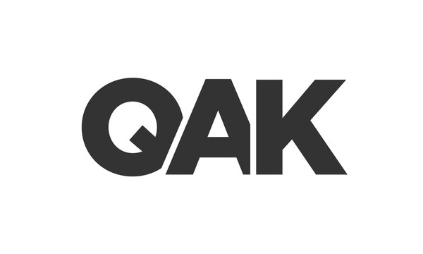 QAK logo design template with strong and modern bold text. Initial based vector logotype featuring simple and minimal typography. Trendy company identity.