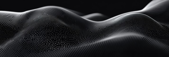 Poster - A captivating digital wave pattern that beautifully showcases intricate fractal clouds, glowing networks, and interconnected data elements, all presented in a vibrant, engaging cyberthemed design