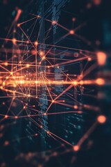 Aufkleber - This digital artwork showcases a glowing network of connections, enriched by vibrant colors and intricate cybernetic patterns, suggesting both technological sophistication and creativity