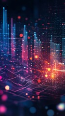 Poster - This is an intricately designed abstract digital landscape that showcases glowing networks, dynamic data waves, and vibrant colors, symbolizing the vastness of cyberspace and cuttingedge technology