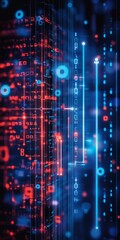 Poster - Explore a vibrant digital universe where neon effects highlight complex data flows, ensuring connectivity and showcasing advanced technology in a modern cyberspace for exploration and analysis
